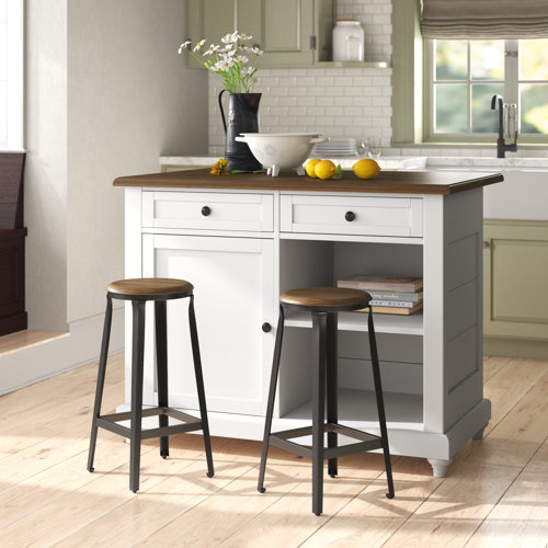 Kanisha Gilchrist Kitchen Island Set with Manufactured Wood Top & Reviews